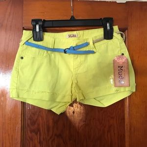 Lime green Mudd shorts with belt